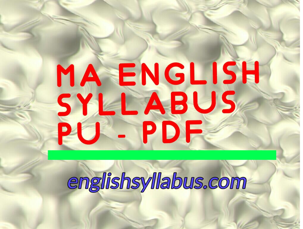 MA English Syllabus PU