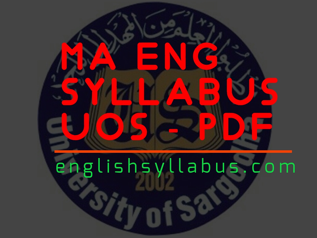 UoS MA English Syllabus