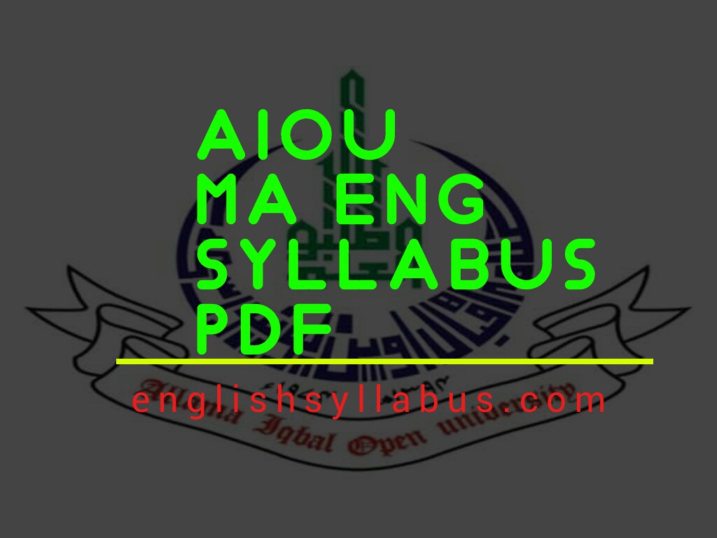 AIOU MA English Syllabus pdf