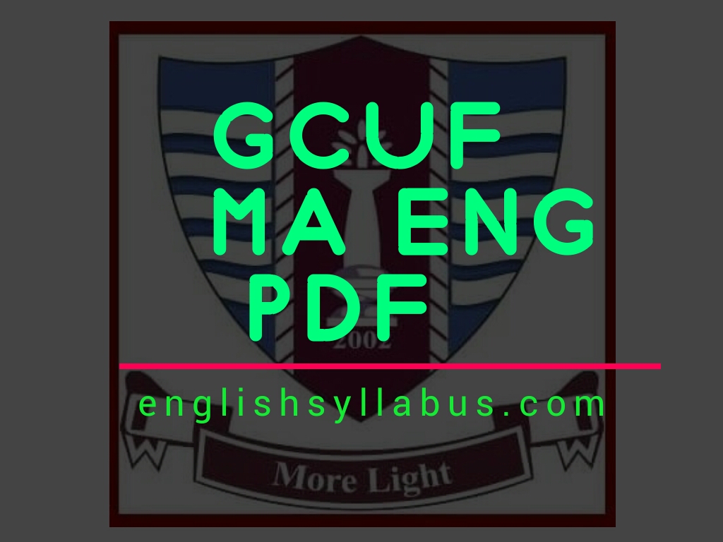 GCUF MA English Syllabus