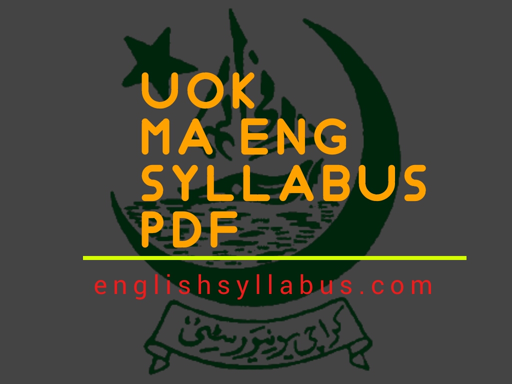 MA English Syllabus Karachi University