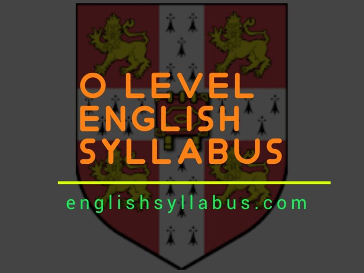 A Level English Syllabus