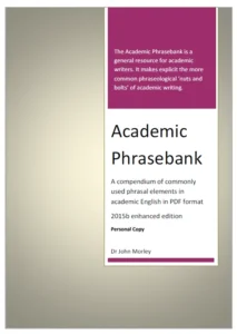 Academic Phrasebank book by John Morley